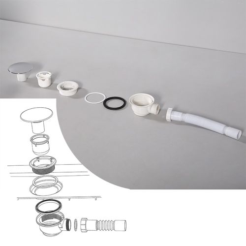 Sanotechnik - SMC 80 szögletes zuhanytálca, előlappal