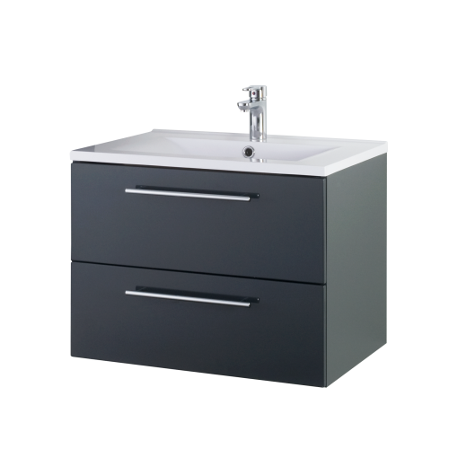 FIORA antrancitna spodnja omarica z umivalnikom  120 x 51 x 52cm