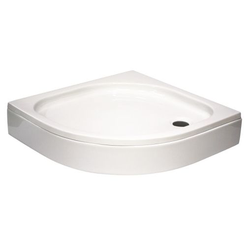 Sanotechnik - Rund-Brausetasse BORA 80x80x14cm m.abn.Schürze weiß