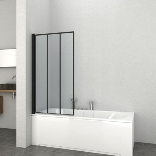 Pregrada za tuš mat crna 80x140cm 4mm staklo