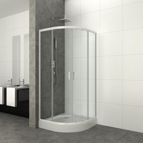 Sanotechnik - Runddusche m.2 Schiebet. weiß 79-80x79-80x190cm