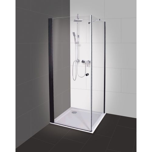 Glasfixteil schwarz matt 85-87x195cm
