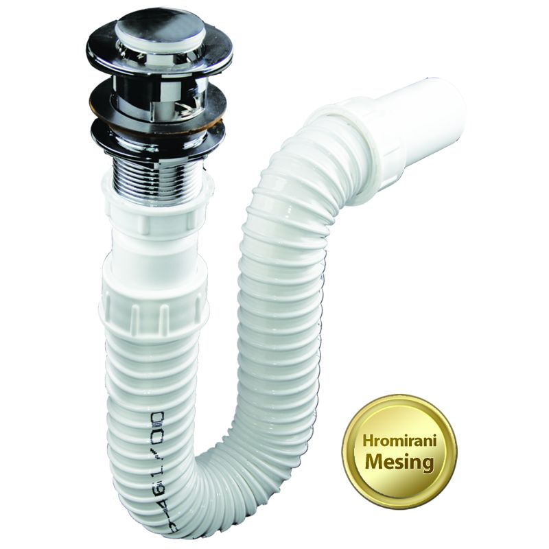 WT-Siphon m.Klick-Klack Ventil u.flex.