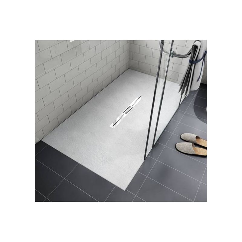 Schneidbare SMC Brausetasse 170x80cm weiss Steinoptik