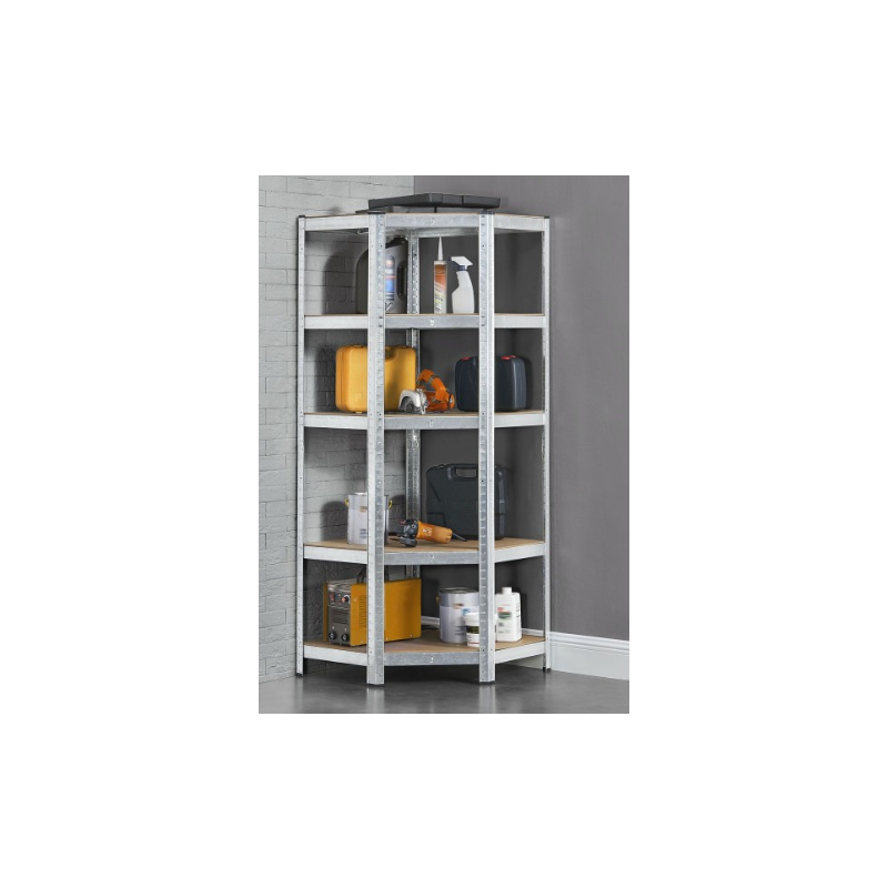 Eck-Schwerlastregal zink 77x77x40x40x41xH180 cm