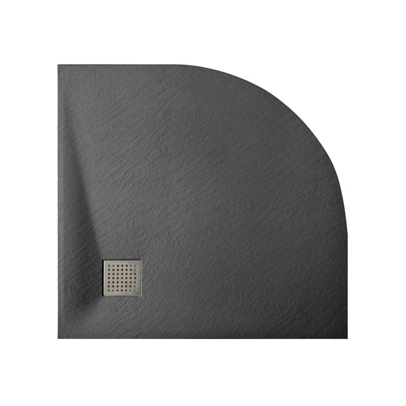 SMC Rund-Brausetasse 90x90cm schwarz Steinoptik