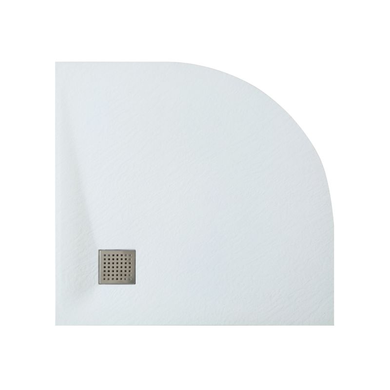 SMC Rund-Brausetasse 90x90cm weiß Steinoptik