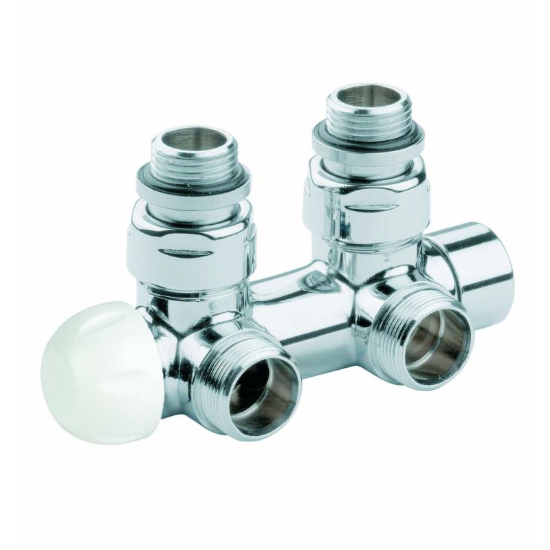 vezni kotni ventil za kopalniške radiatorje, krom