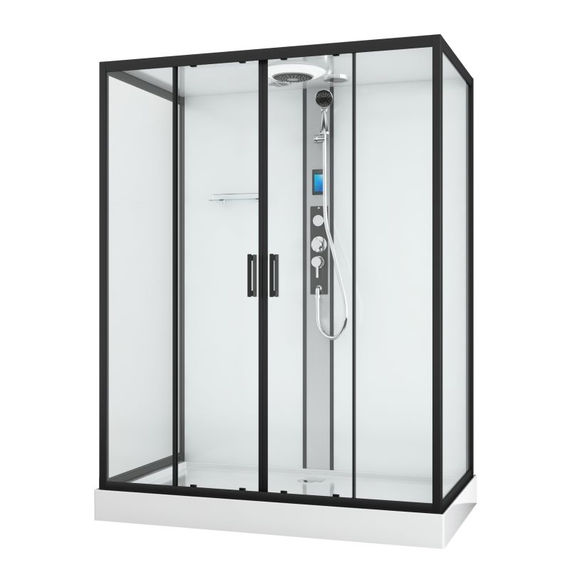 Komplettduschkabine NEW YORK schwarz - Quickline 90 x 160 x 215 cm