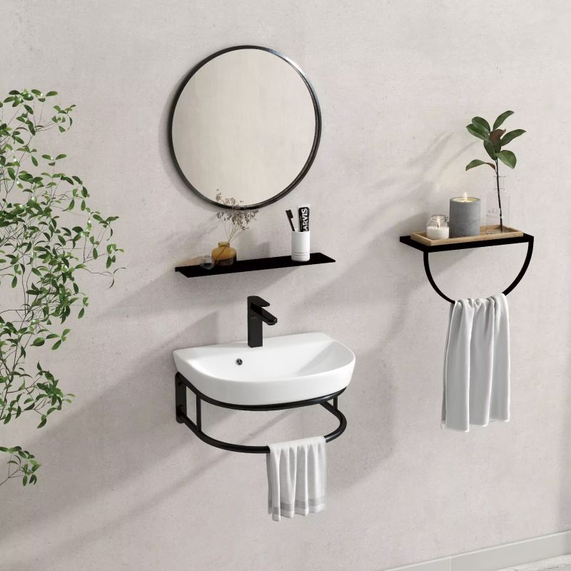 Sanotechnik - "DELTA 45 Waschbecken-Konsolenset mit Spiegel und Ablage"