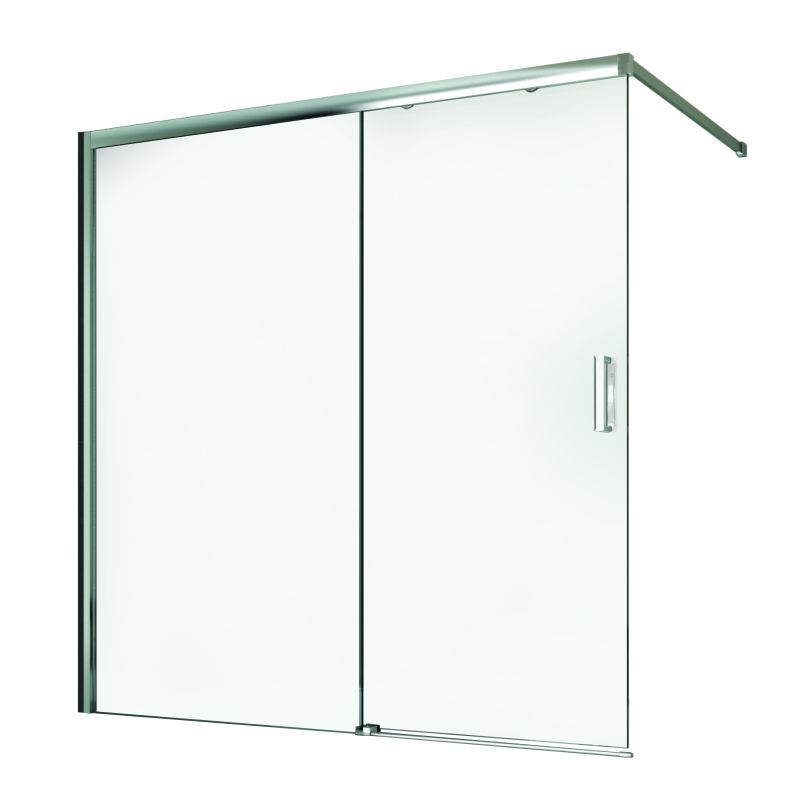 Sanotechnik - Pregradna stijena sa kliznim vratima krom 120x140cm 6mm staklo