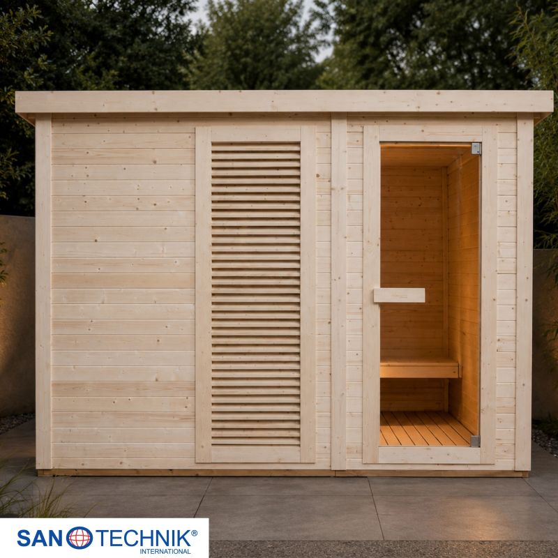 Sanotechnik - VAASA Außensauna für 4-5 Personen 310x230x219,5 cm
