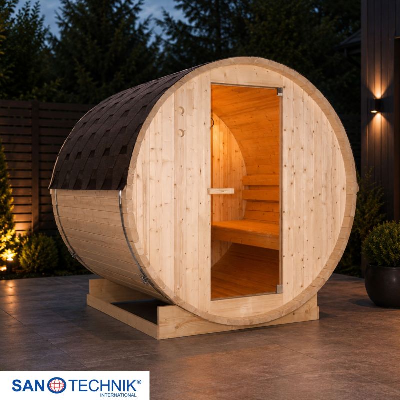 Sanotechnik - TROMSÖ L Zunanja savna v sodu za 4 osebe 189x180x191,5 cm