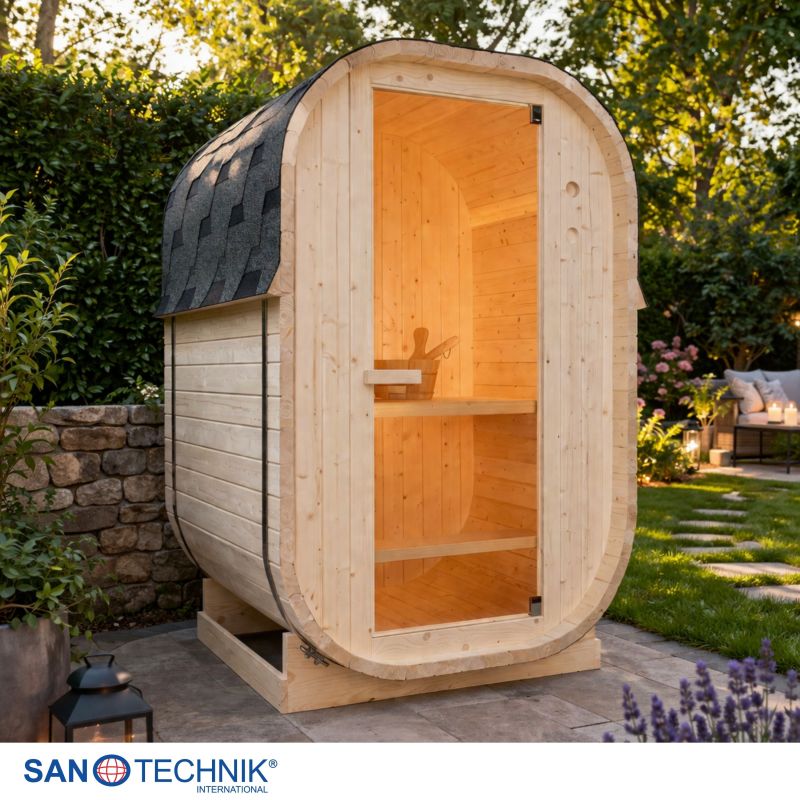 Sanotechnik - LINDHOLM Außensauna für 1-2 Personen 128,2x120x194 cm