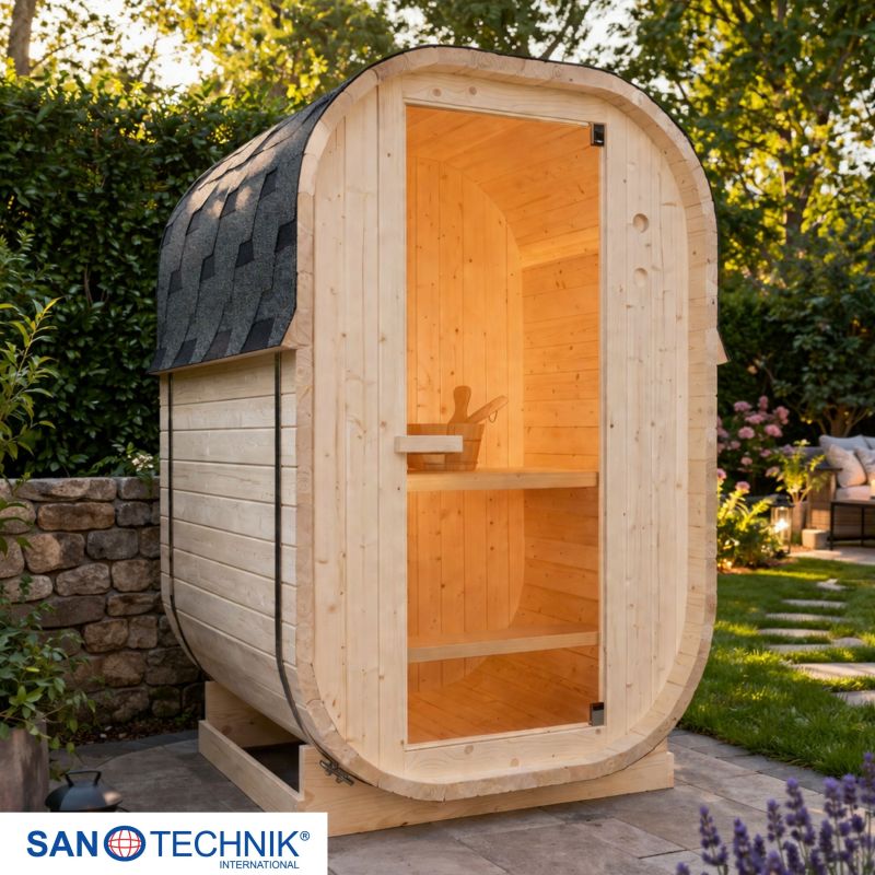 Sanotechnik - LINDHOLM Außensauna für 1-2 Personen 128,2x120x194 cm
