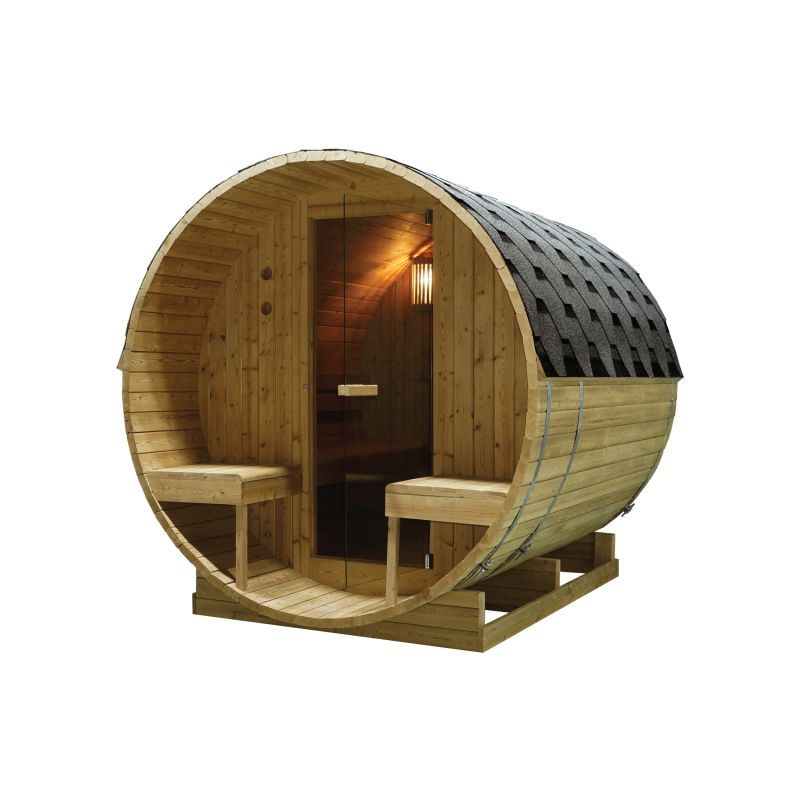 Sanotechnik - BERGEN zunanja savna v sodu za 4 osebe 189 × 220 × 191,5 cm