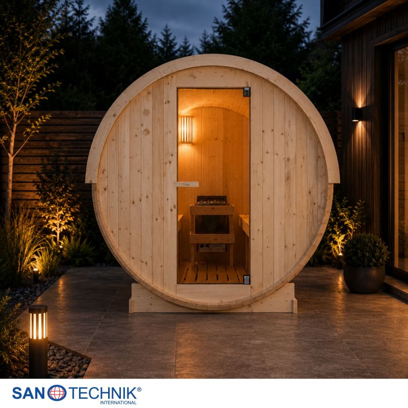 Sanotechnik - NYBORG M Außensauna für 4 Personen 194,2x204,9x194,9  cm