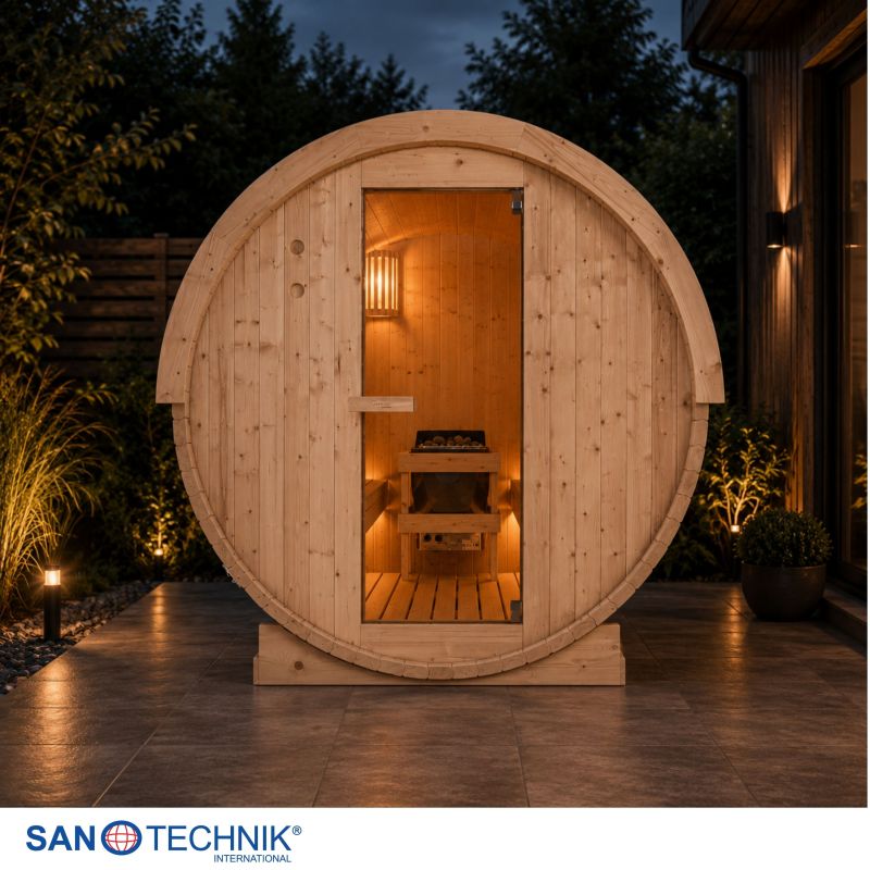 Sanotechnik - NYBORG L Außensauna für 6 Personen 194,2x244,9x194,9 cm