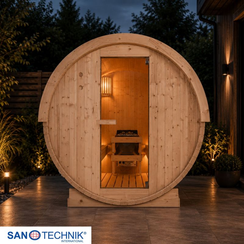 Sanotechnik - NYBORG L Außensauna für 6 Personen 194,2x244,9x194,9 cm