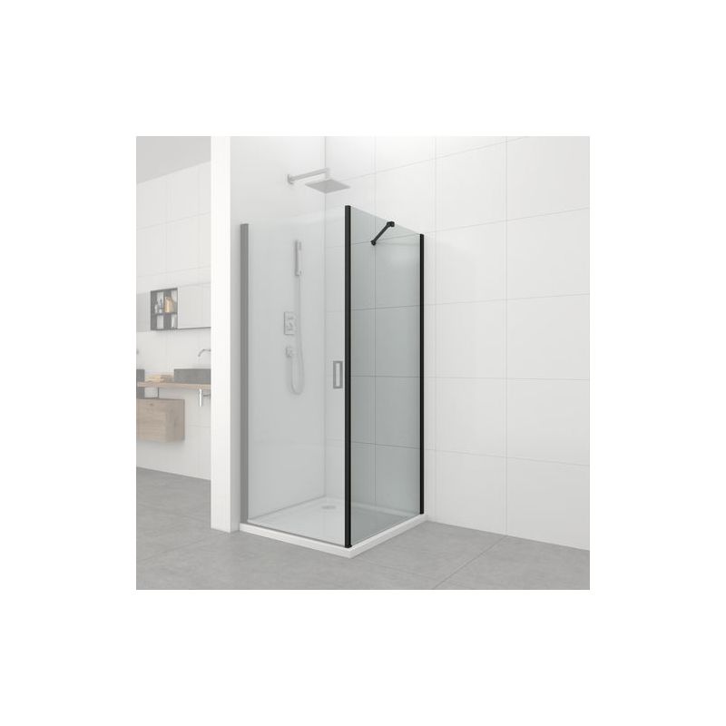 Fixglas 90cm schwarz matt 88-89,5x195cm