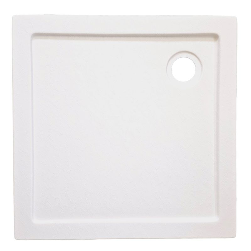 Eck-Brausetasse 90x90x4cm Steineffekt weiss