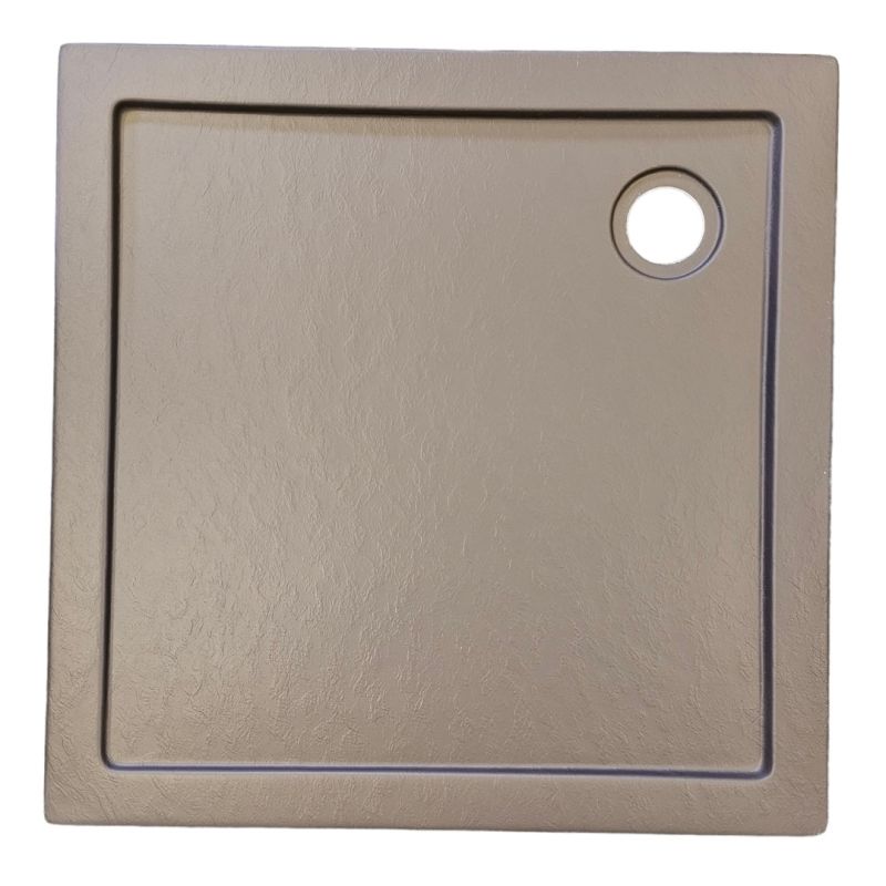 Eck-Brausetasse 80x80x4cm Steineffekt grau