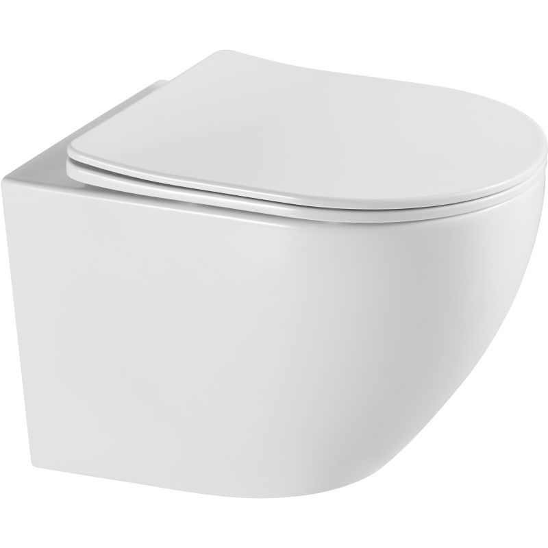 UNO zidni WC bez ruba bijeli sjaj s WC sjedalom SoftClose