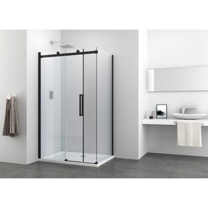 Fixglas 80cm schwarz matt 78-80x195cm