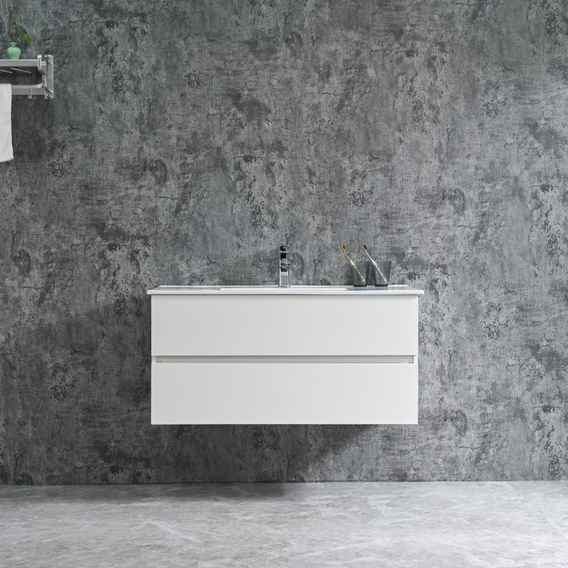 CORBO 100 függesztett alsóbútor, kerámiamosdóval, 2 fiókkal