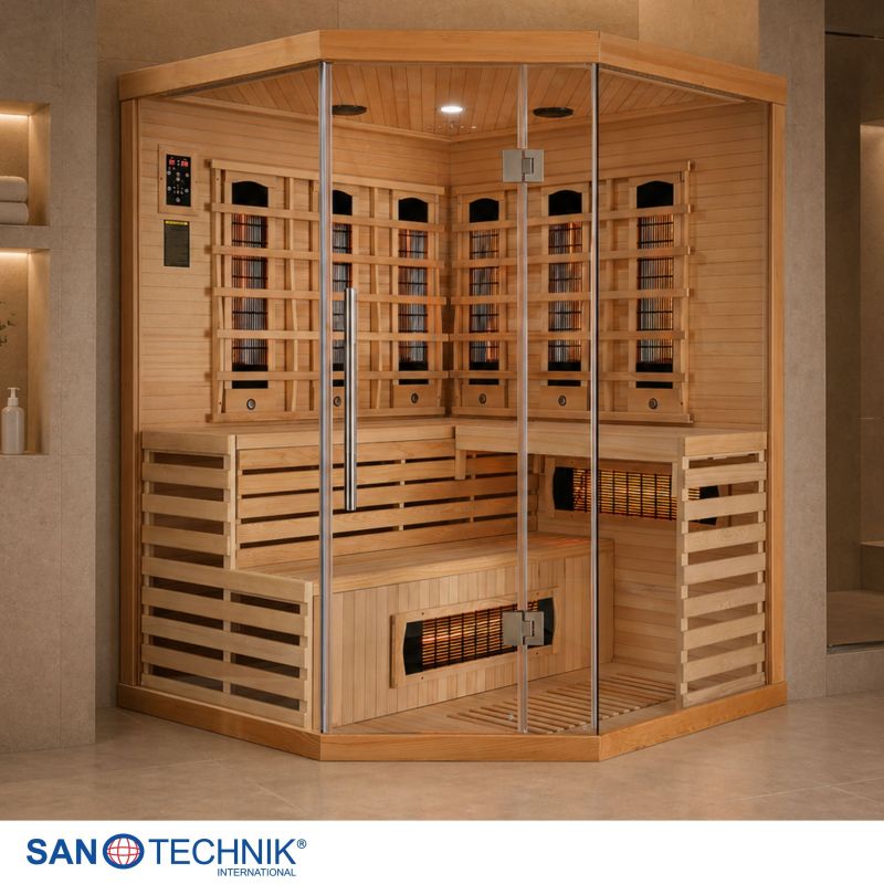 Sanotechnik - DELUXE Infrarotkabine für 3-4 Personen 150x150x200 cm
