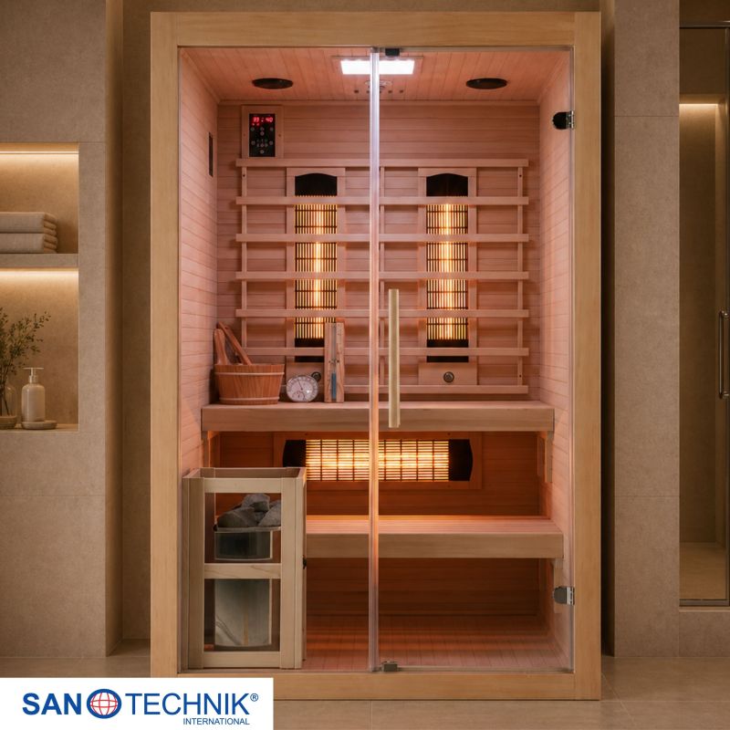 Sanotechnik - TWIN COMBI Savna + infrardeča kabina za 2 osebi 130x120x200 cm