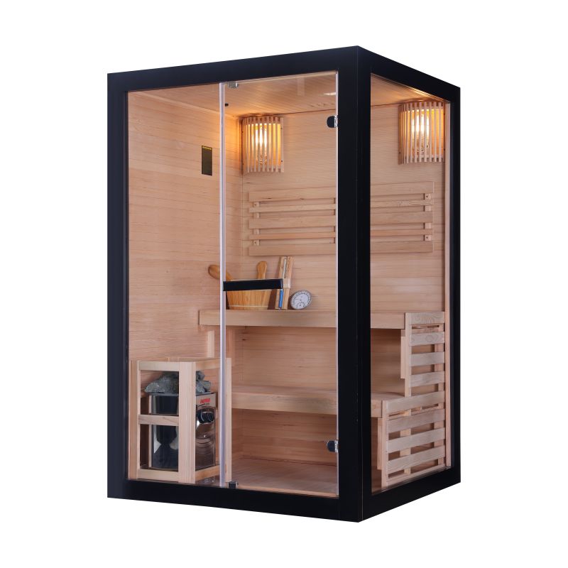 Sanotechnik - PANORAMA BLACK Sauna für 2 Personen 130x120x200 cm