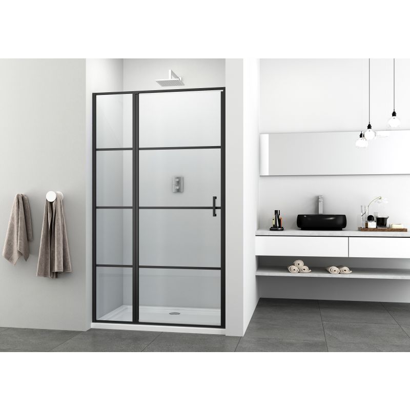 Schwenktüre 120cm schwarz matt  118-120x195cm