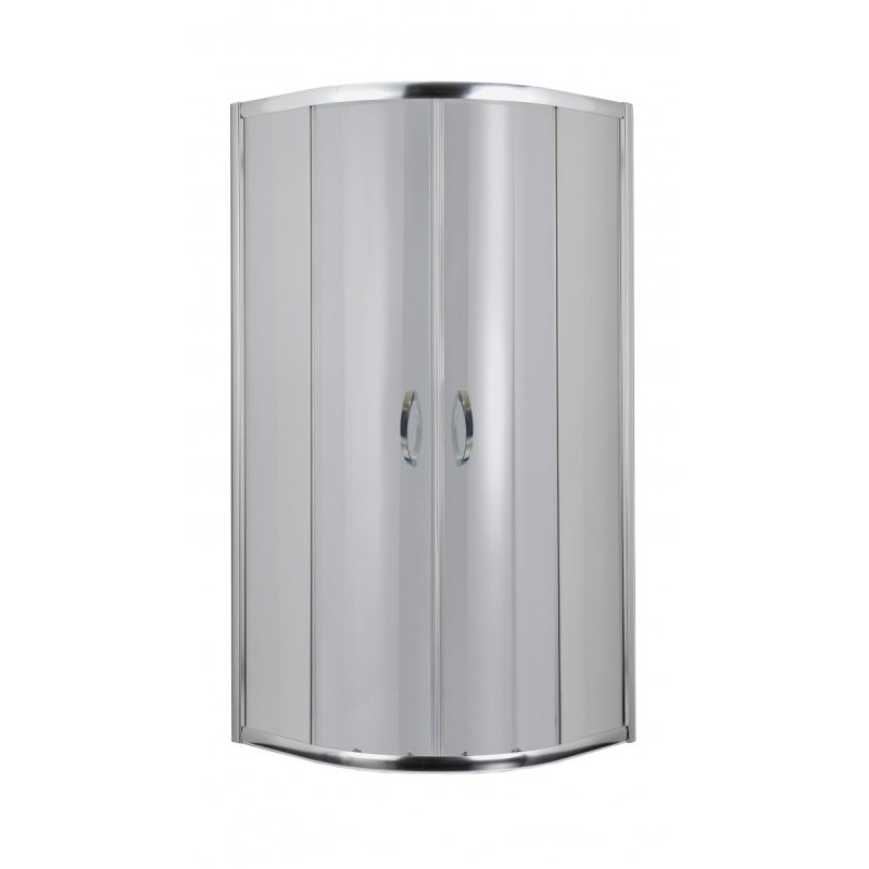 Kör alakú zuhanykabin matt üveggel, króm