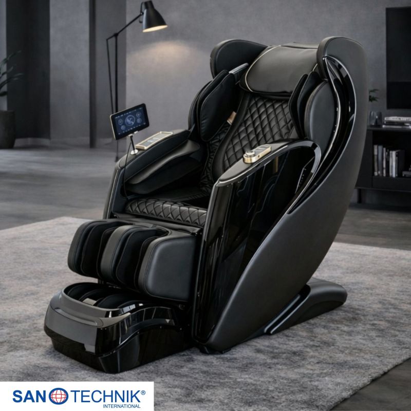 Sanotechnik - LUXORA Luksuzni masažni stol – Črn 76x159x115 cm