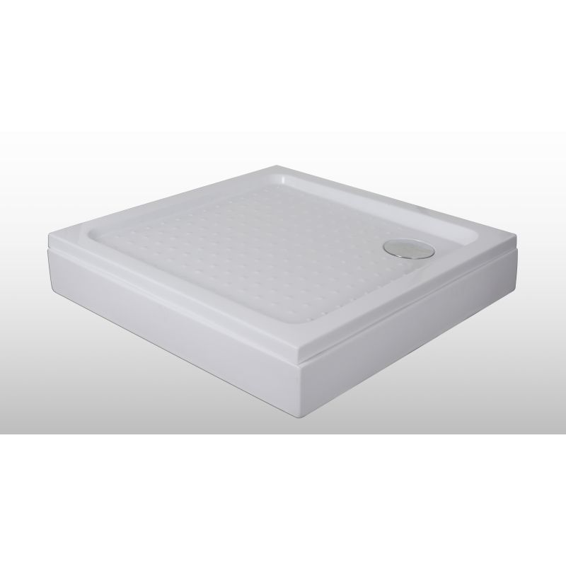 Sanotechnik - Bijela šalice za tuširanje 91x91x15cm s uklonjivim prednjim dijelom.