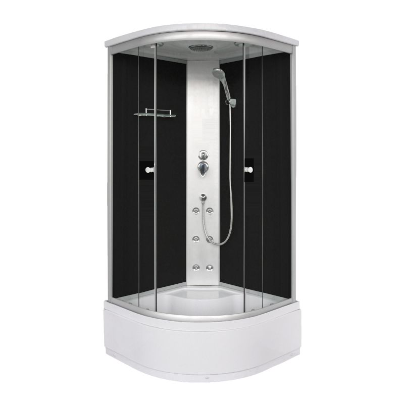 Sanotechnik - Komplettdk 90x90x215cm s visokim BT stražnjim zidom crna (TC50)