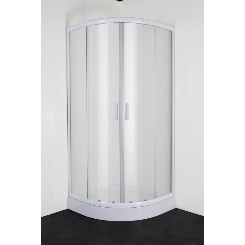 Sanotechnik - Runddusche m.2 Schiebet. weiß 89-90x89-90x190cm