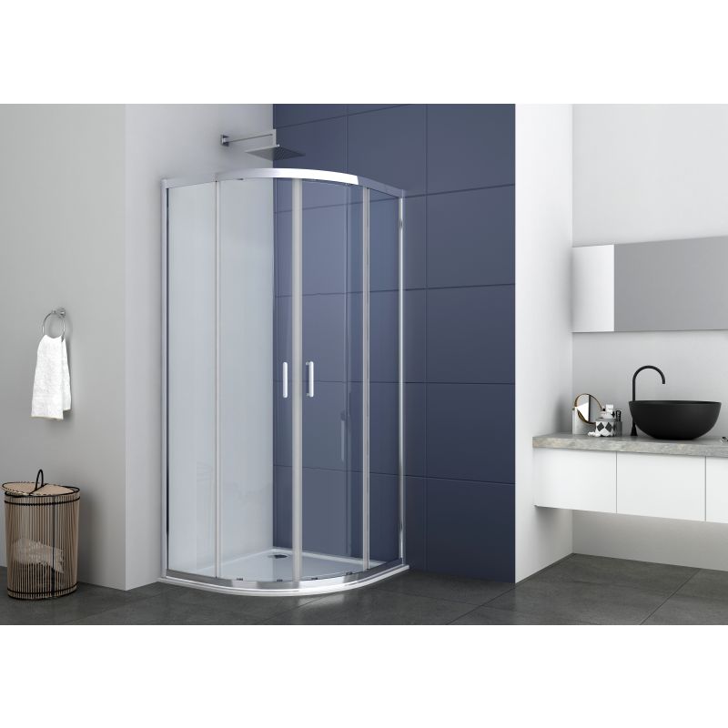 Rundduschk. mit 2 Schiebetüren chrom 88-90x88-90x195cm