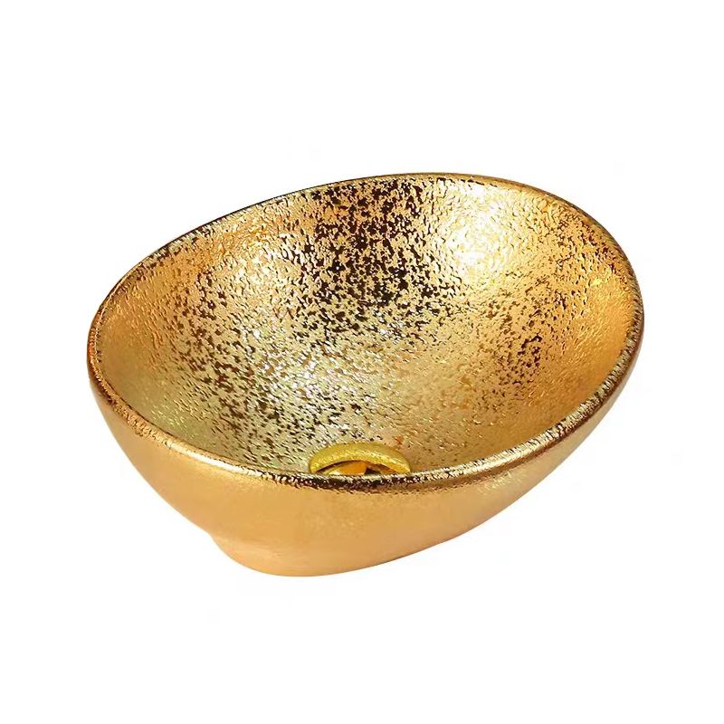 Keramički nadogradni umivaonik zlatni