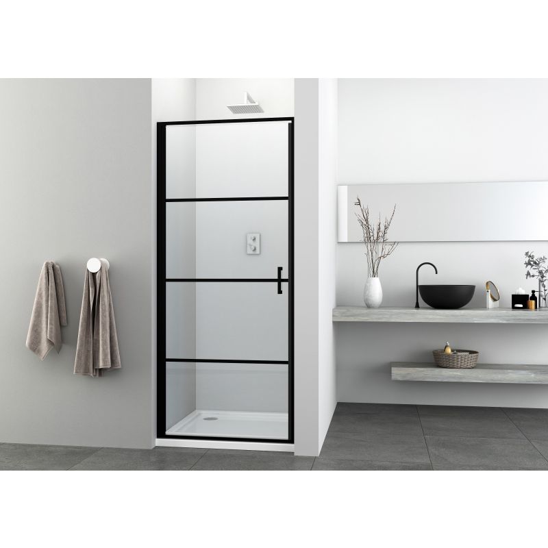 Schwenktüre 80cm schwarz matt  78-80x195cm