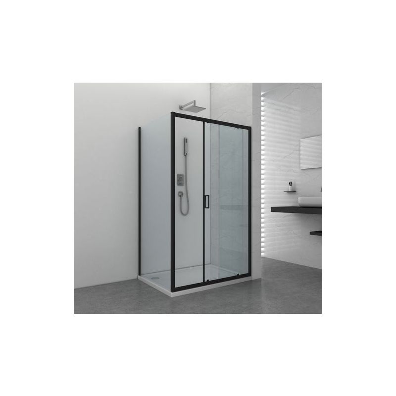 Schiebetüre schwarz 118-122x195cm Soft Close