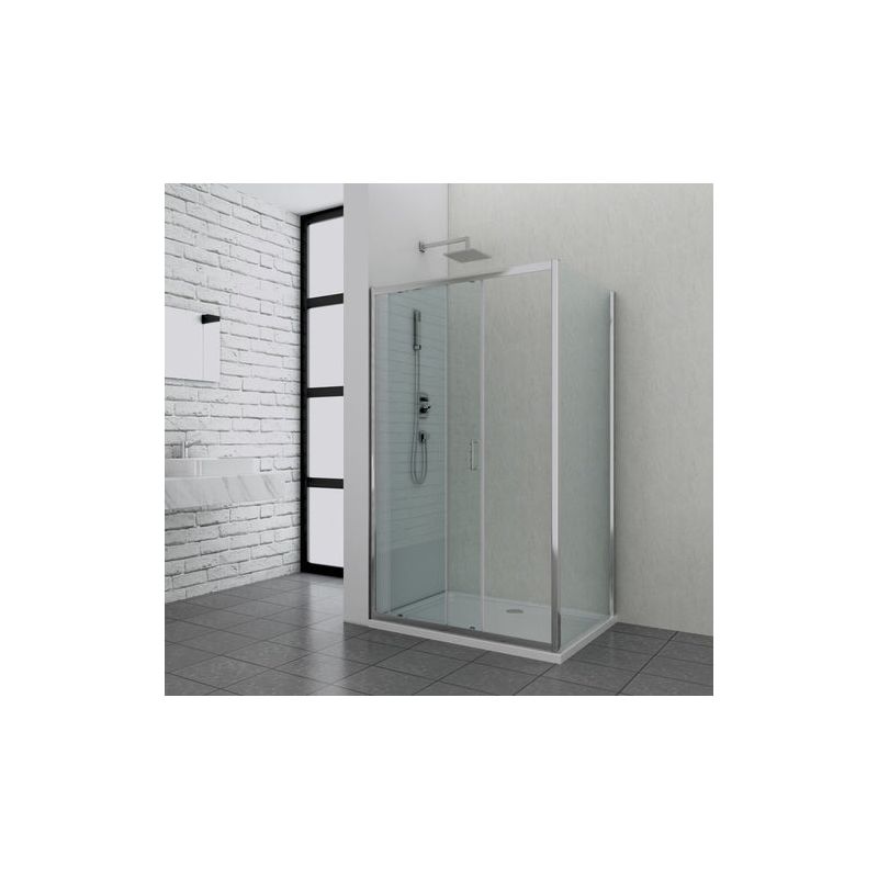 Sanotechnik - Schiebetüre chrom 118-122x195cm Soft Close