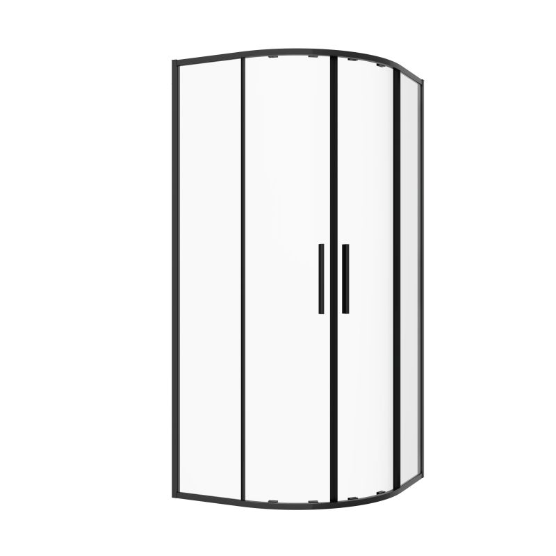 Sanotechnik - Rundduschkabine schwarz 100x100x200cm ESG Easy-Clean