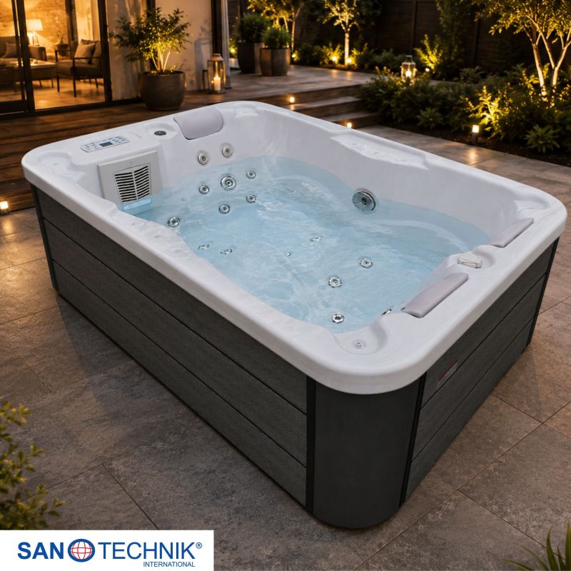 Sanotechnik - Zunanji masažni bazen MODENA - Beli marmor 205x130x70 cm