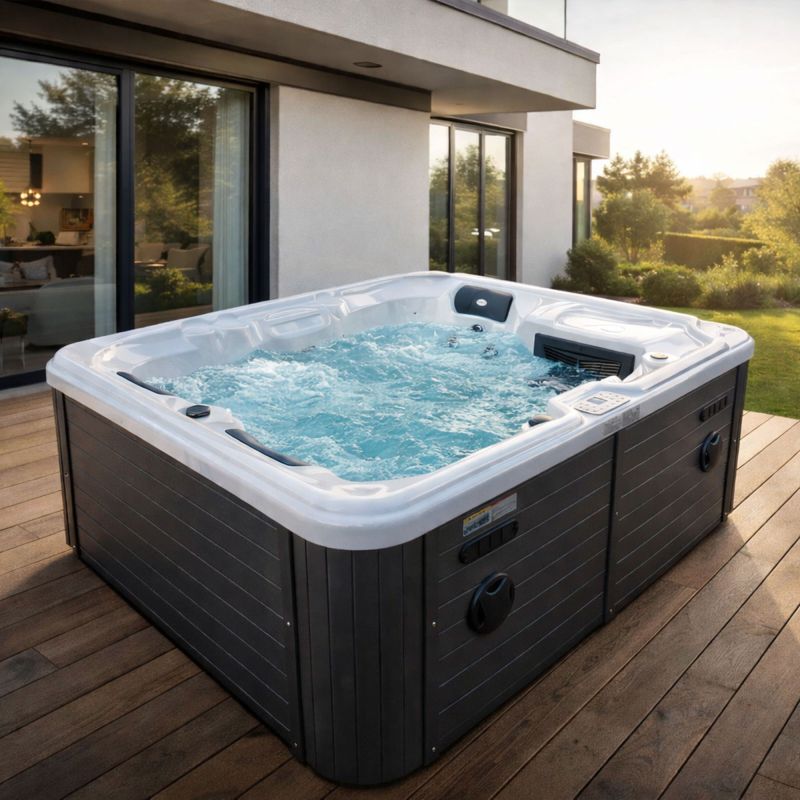 Sanotechnik - Zunanji masažni bazen OASIS - Beli marmor 208x175x90 cm