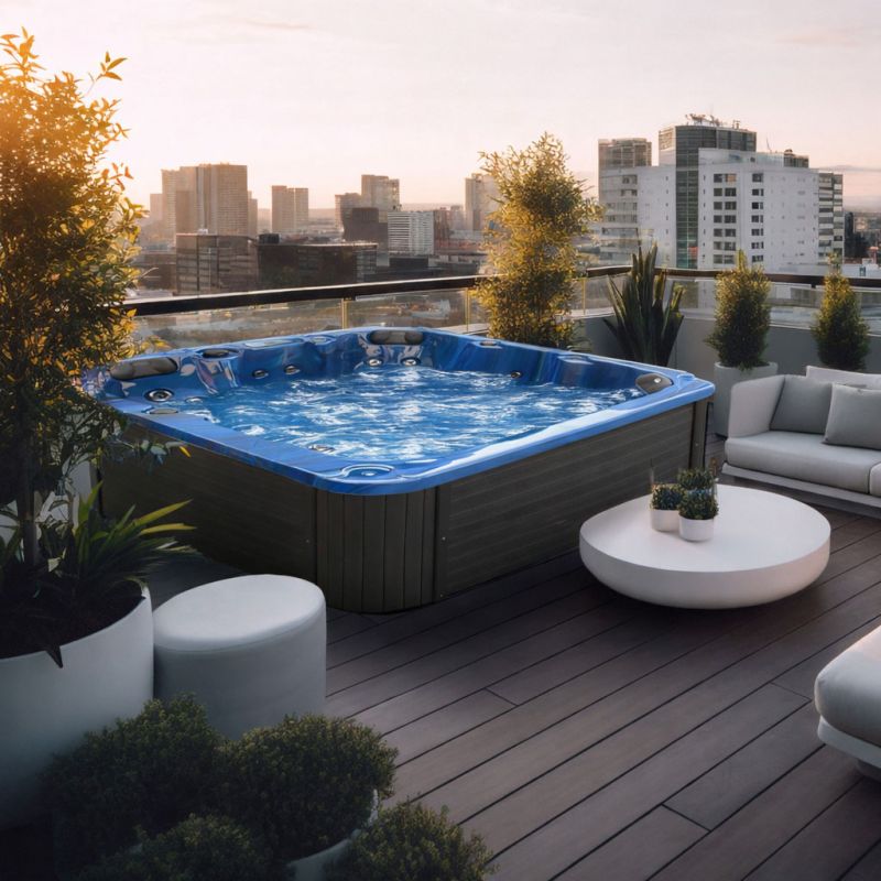 Sanotechnik - Zunanji masažni bazen PALMA - Modri marmor 190x190x86 cm