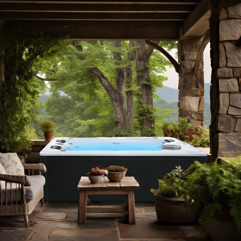 Sanotechnik - Zunanji masažni bazen DIABLO - Beli marmor 210x160x80 cm