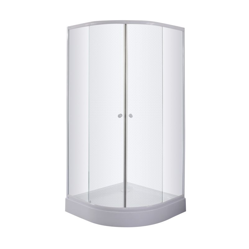 Sanotechnik - Runddusche m.mattglas weiß 89-90x89-90x180cm