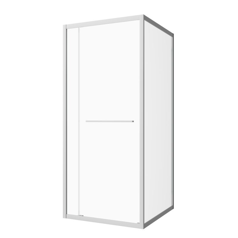 Sanotechnik - Eck-Duschkabine m Drehschiebetür chrom 80x200 6mm ESG Easy-Clean/Easy-Mounting